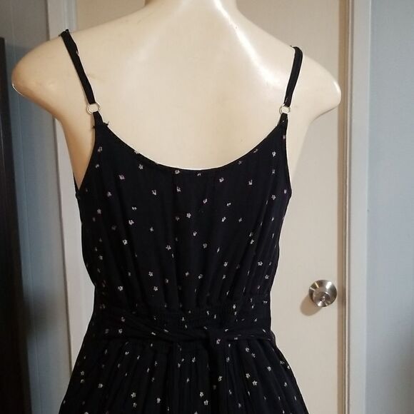 Bella Dahl Black Plaid 100% Rayon Lace Up Tank Dress XS - Picture 7 of 15